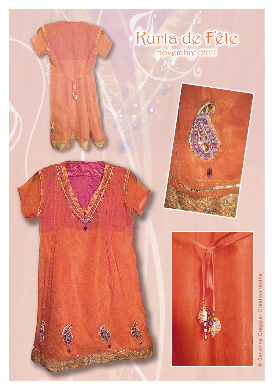 kurta orange